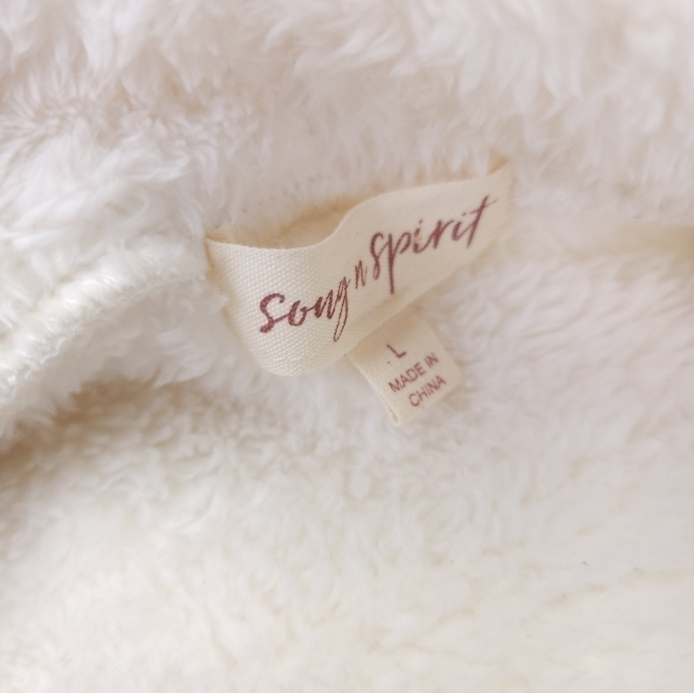 New Song n Spirit Cream Poly Fleece Vest Sz L - Picture 8 of 11